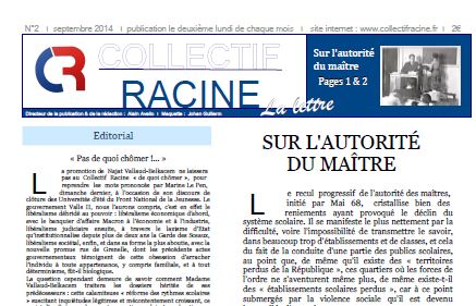 « La Lettre » du Collectif Racine (n°2 | septembre 2014)