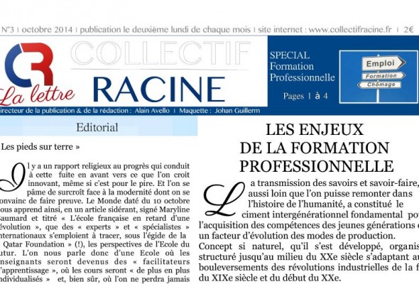« La Lettre » du Collectif Racine (n°3 | octobre 2014)
