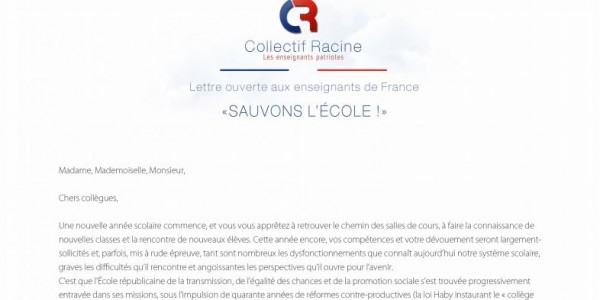 Lettre ouverte aux enseignants de France (rentrée 2016)