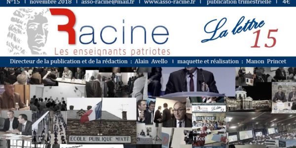 LA LETTRE DE RACINE n°15 – novembre 2018