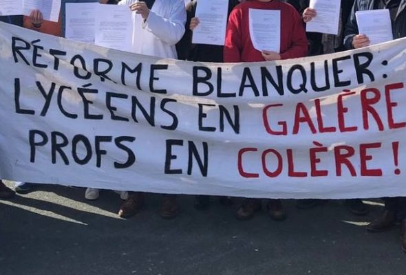 Communiqué de presse d’Alain Avello, pdt de Racine : « Réforme du lycée : face aux intimidations du ministre, le mouvement doit se durcir ! »