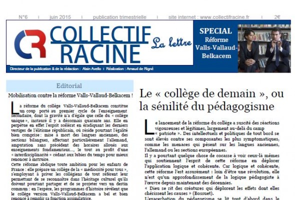 « La Lettre » du Collectif Racine (n°6 | juin 2015)
